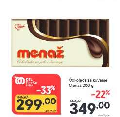 Čokolada za kuvanje Menaž 200 g