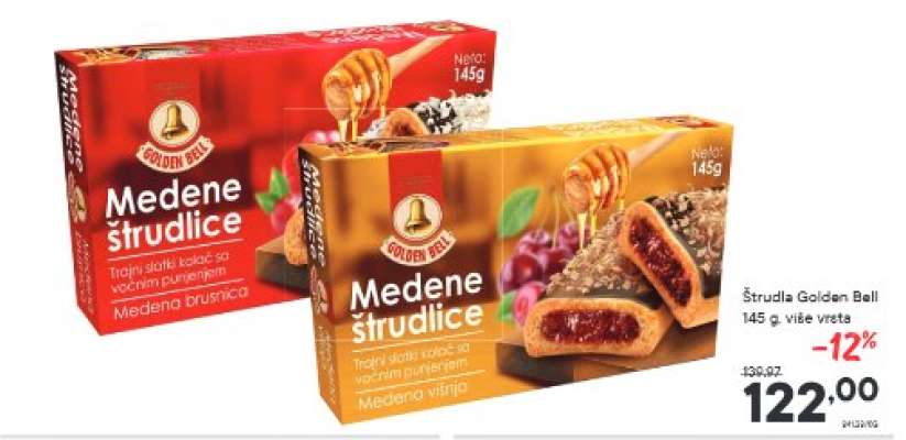 Štrudla Golden Bell 145 g, više vrsta