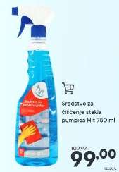 Sredstvo za čišćenje stakla pumpica Hit 750 ml