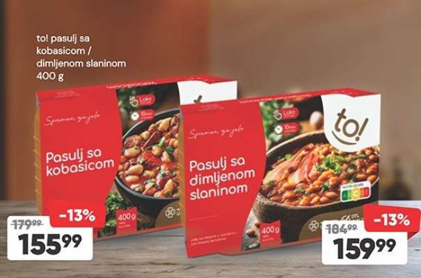 to! pasulj sa kobasicom / dimljenom slaninom 400 g