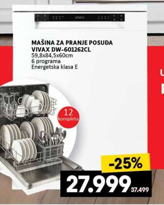MAŠINA ZA PRANJE POSUĐA VIVAX DW-601262CL