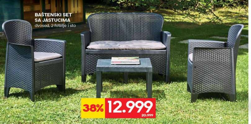 BAŠTENSKI SET SA JASTUCIMA