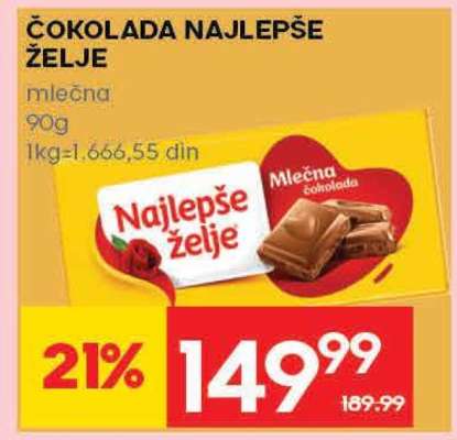 ČOKOLADA NAJLEPŠE ŽELJE