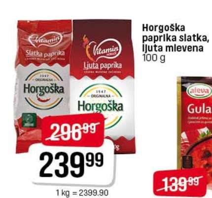 Horgoška paprika slatka, ljuta mlevena