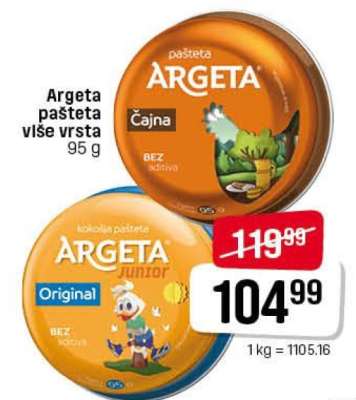 Argeta pašteta više vrsta