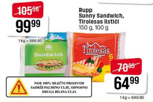 Rupp Sunny Sandwich, Tirolesas listići
