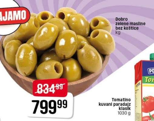 Dobro zelene masline bez kostice