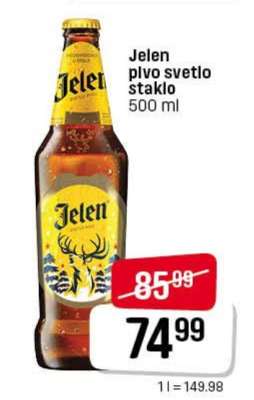 Jelen pivo svetlo staklo
