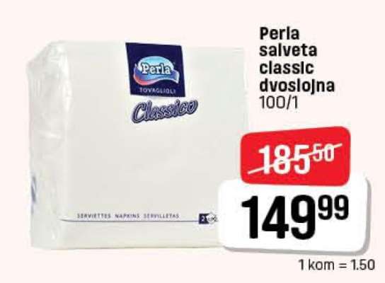 Perla salveta classic dvoslojna 100/1
