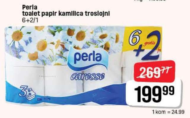 Perla toilet paper chamomile three-layer