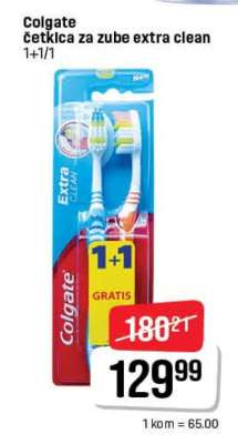 Colgate Četkica za zube Extra clean 1+1