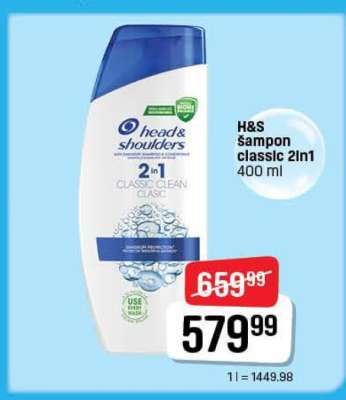 H&S Šampon classic 2in1 400 ml