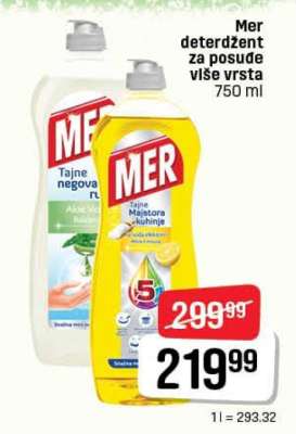 Mer deterdžent za posuđe više vrsta 750 ml