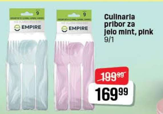 Culinarla pribor za jelo mint, pink 9/1