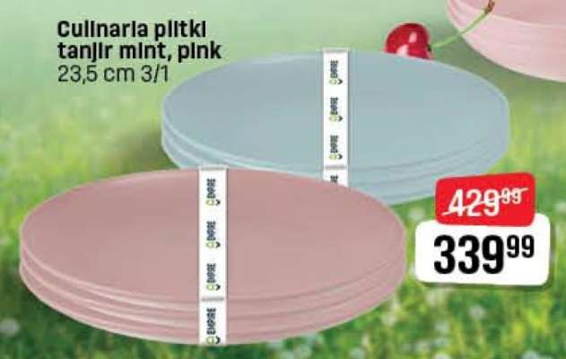 Culinaria Plitki Tanjir Mint, Pink