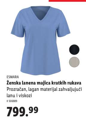 Ženska lanena majica kratkih rukava