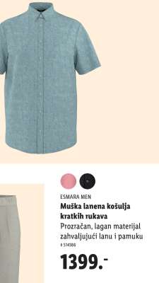 Muška lanena košulja kratkih rukava