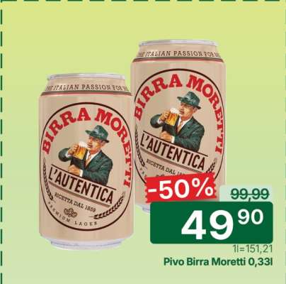 Pivo Birra Moretti 0.33l