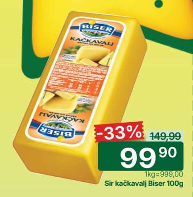 Sir kačkavalj Biser 100g