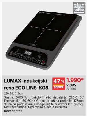 LUMAX Indukcijski rešo ECO LINS-K08