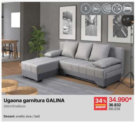 Ugaona garnitura GALINA