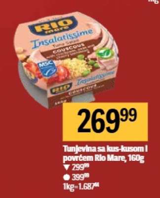 Tunjevina sa kus-kusom i povrćem Rio Mare, 160g