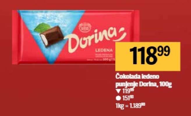 Čokolada ledeno punjenje Dorina 100g