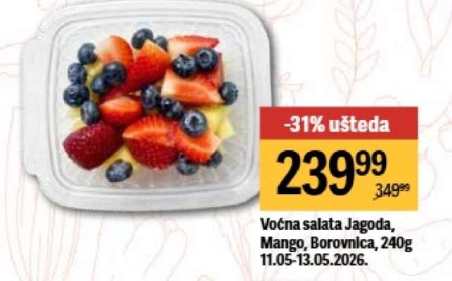 Voćna salata Jagoda, Mango, Borovnica, 240g