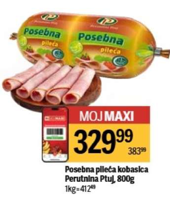 Posebna pileća kobasica Perutnina Ptuj 800g