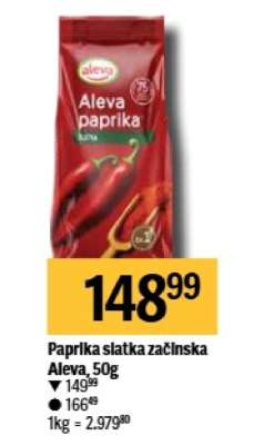 Paprika slatka začinska Aleva, 50g