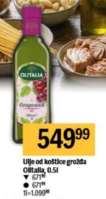 Ulje od koštice grozda Olitalia, 0.5l