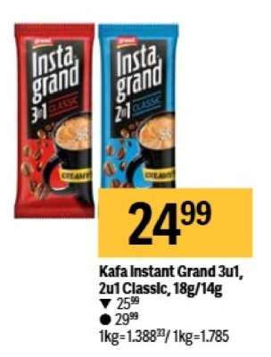 Kafa instant Grand 3u1, 2u1 Classic 18g, 14g