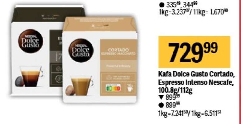 Kafa Dolce Gusto Cortado, Espresso Intenso Nescafe, 100.8g/112g