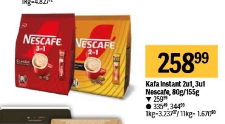 Kafa Instant 2u1, 3u1 Nescafe, 80g/155g