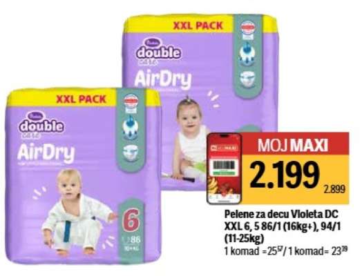 Pelene za decu Violeta DC XXL 6