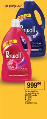 Tečni deterdžent Perwoll više vrsta, 3,75l/75 pranja