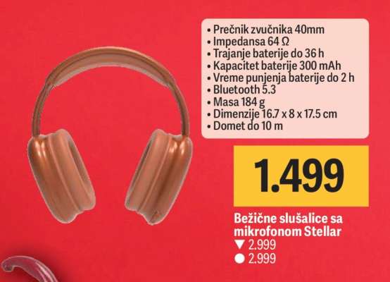 Bežične slušalice sa mikrofonom Stellar