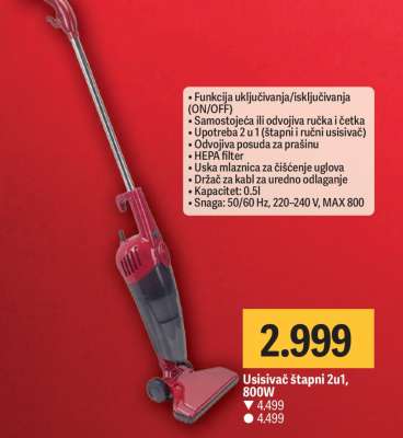 Usisivač štapni 2u1, 800W