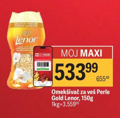 Omekšivač za veš Perle Gold Lenor, 150g