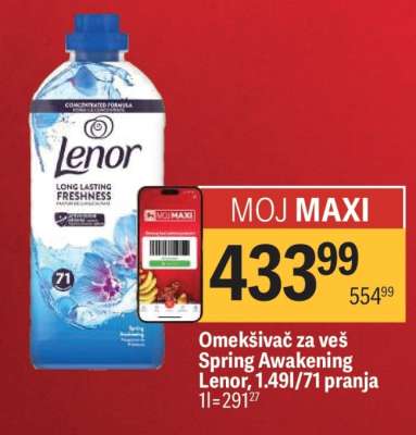 Omekšivač za veš Spring Awakening Lenor, 1.49l/71 pranja