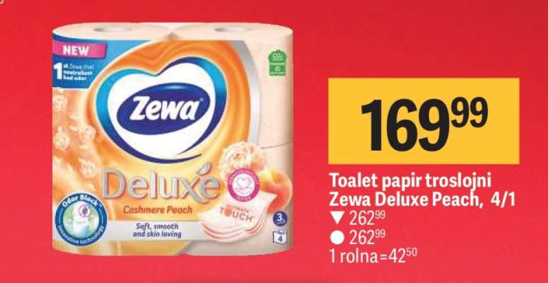 Toalet papir troslojni Zewa Deluxe Peach, 4/1
