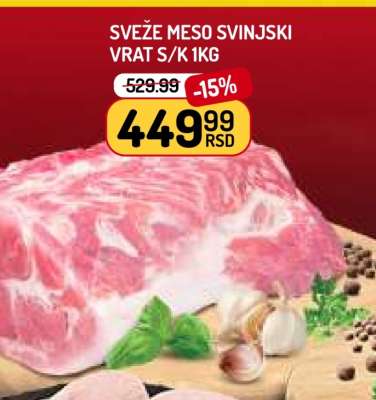 SVEŽE MESO SVINJSKI VRAT S/K 1KG