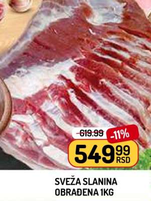 SVEŽA SLANINA OBRAĐENA 1kg