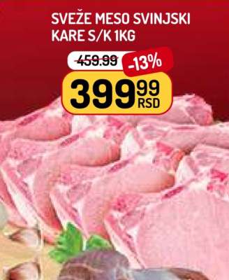 SVEŽE MESO SVINJSKI KARE S/K 1kg