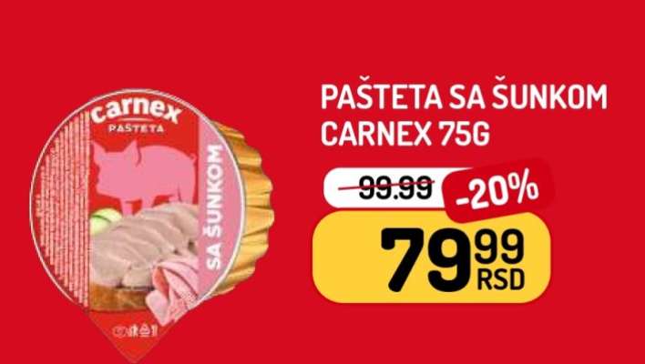 Pašteta sa šunkom Carnex, 75g