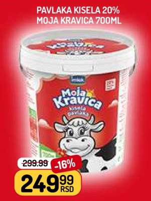 Pavlaka kisela 20% Moja kravica 700ml