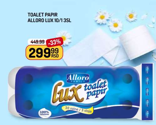 TOALET PAPIR ALLORO LUX 10/1 3sl