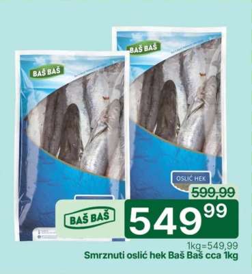 Smrznuti oslić hek Baš Baš cca 1kg
