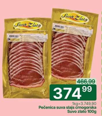 Pečenica suva slajs crnogorska Suvo zlato 100g