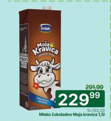 Mleko čokoladno Moja kravica 1,5l